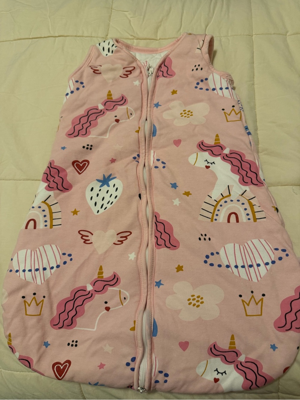 Pink Unicorn Print Sleep Sack Pajamas